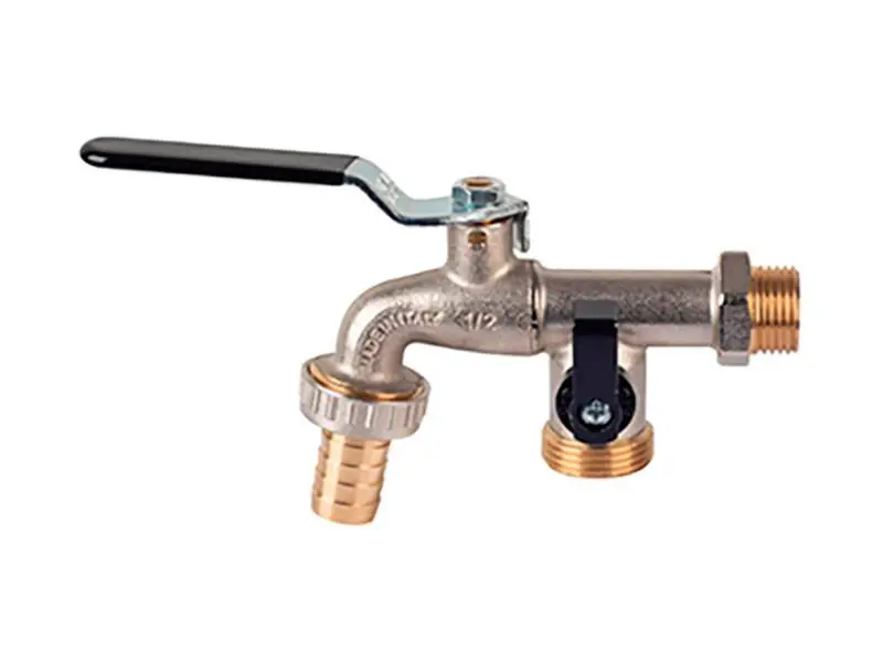 BIBCOCK BRONZE 1/2'' DUAL BLK HANDLE
