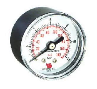 GAUGE 0-6 BAR DRY BACK CONN. 1/4'' 40MM