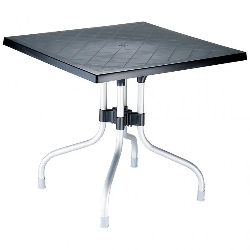 CONTRACT TABLE FORZA BLACK 80X80CM ALUM
