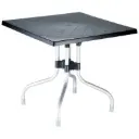 CONTRACT TABLE FORZA BLACK 80X80CM ALUM
