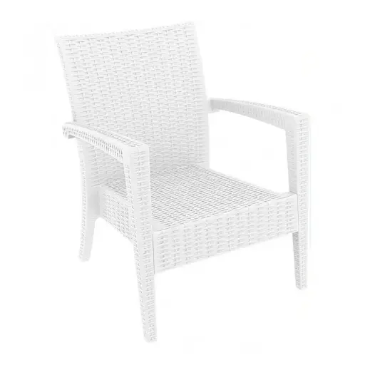 [850-WT] PP RATTAN ARMCHAIR MIAMI WHITE