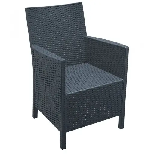 [806-1-GRY] PP RATTAN ARMCHAIR CALIFORNIA GREY