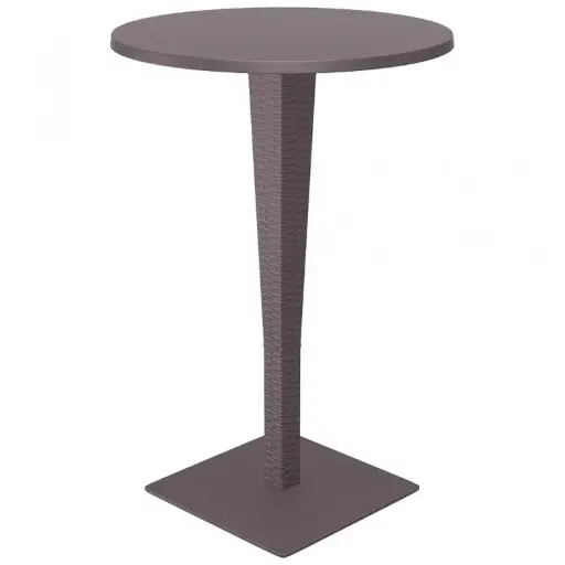 [886-1-BRN] PP RATTAN TABLE RIVA BAR 70X108H BROWN