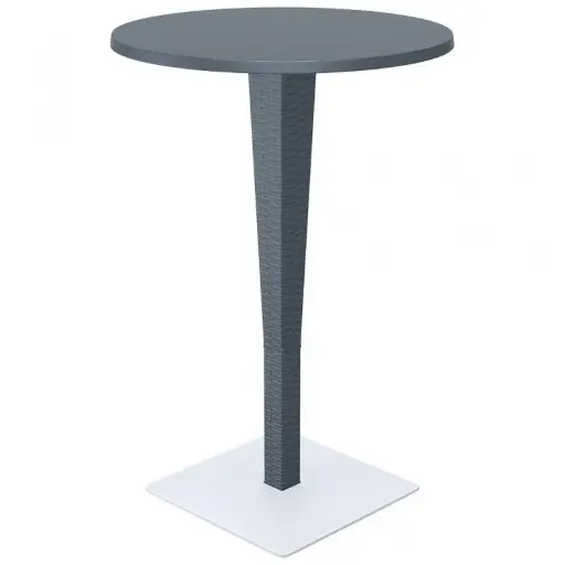 [886-1-GRY] PP RATTAN TABLE RIVA BAR 70X108H GREY
