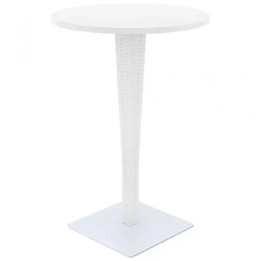 [886-WT] PP RATTAN TABLE RIVA BAR 70X108H WHITE