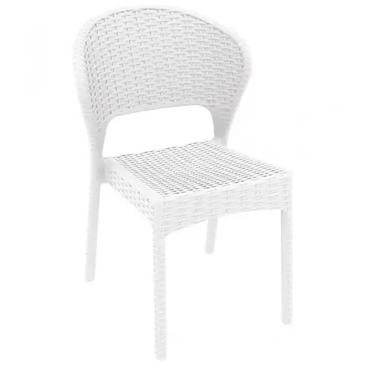 [818-WT] PP RATTAN CHAIR DAYTONA WHITE