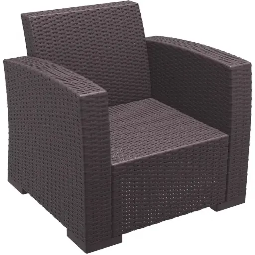 [831-1-BRN] PP RATTAN ARMCHAIR MONACO BROWN