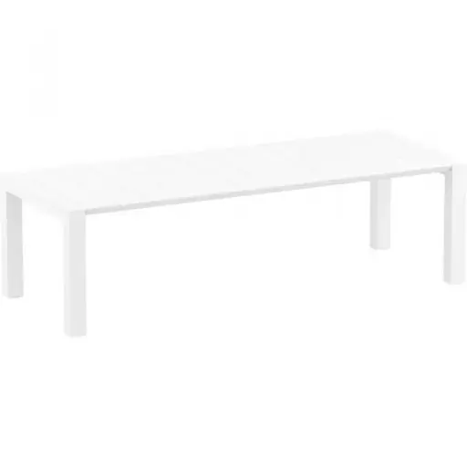 [776-WT] PP RATTAN TABLE VEGAS 100X220/300 WHITE