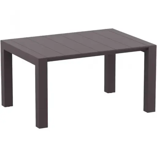 [772-1-BRN] PP RATTAN TABLE VEGAS 100X100/140 BROWN