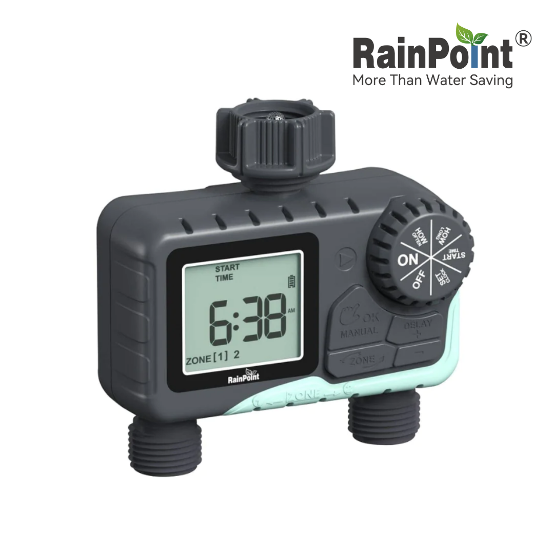RainPoint ITV205 2-Zone Digital Sprinkler Timer, Hose Water Timer